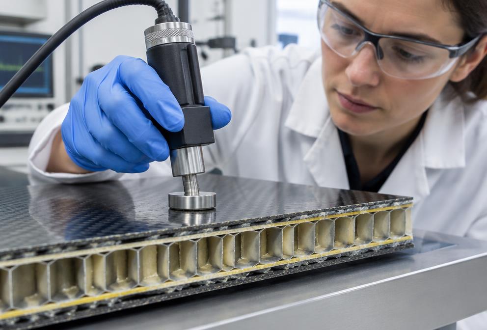 Bond testing of an aerospace honeycomb panel